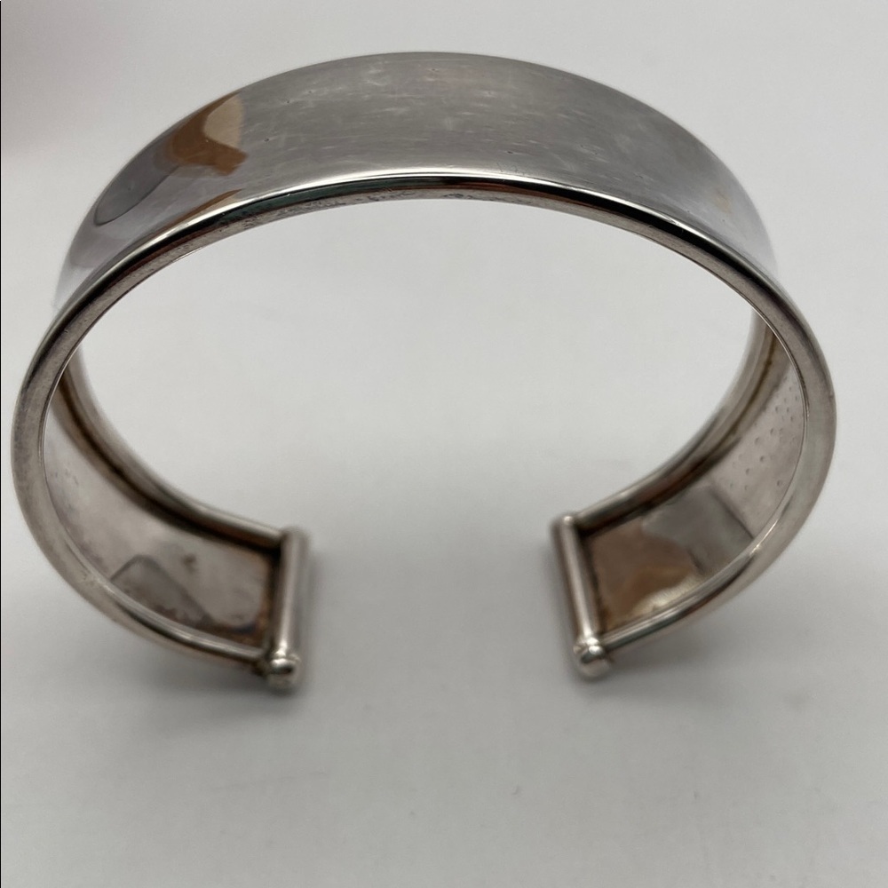Vintage Italian .999 Fine Silver Wide High Polished Cuff Bracelet Average - Picture 8 of 8